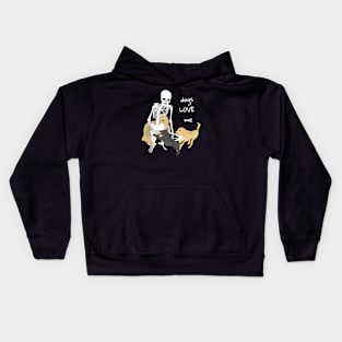 Dogs Love Skeletons Kids Hoodie